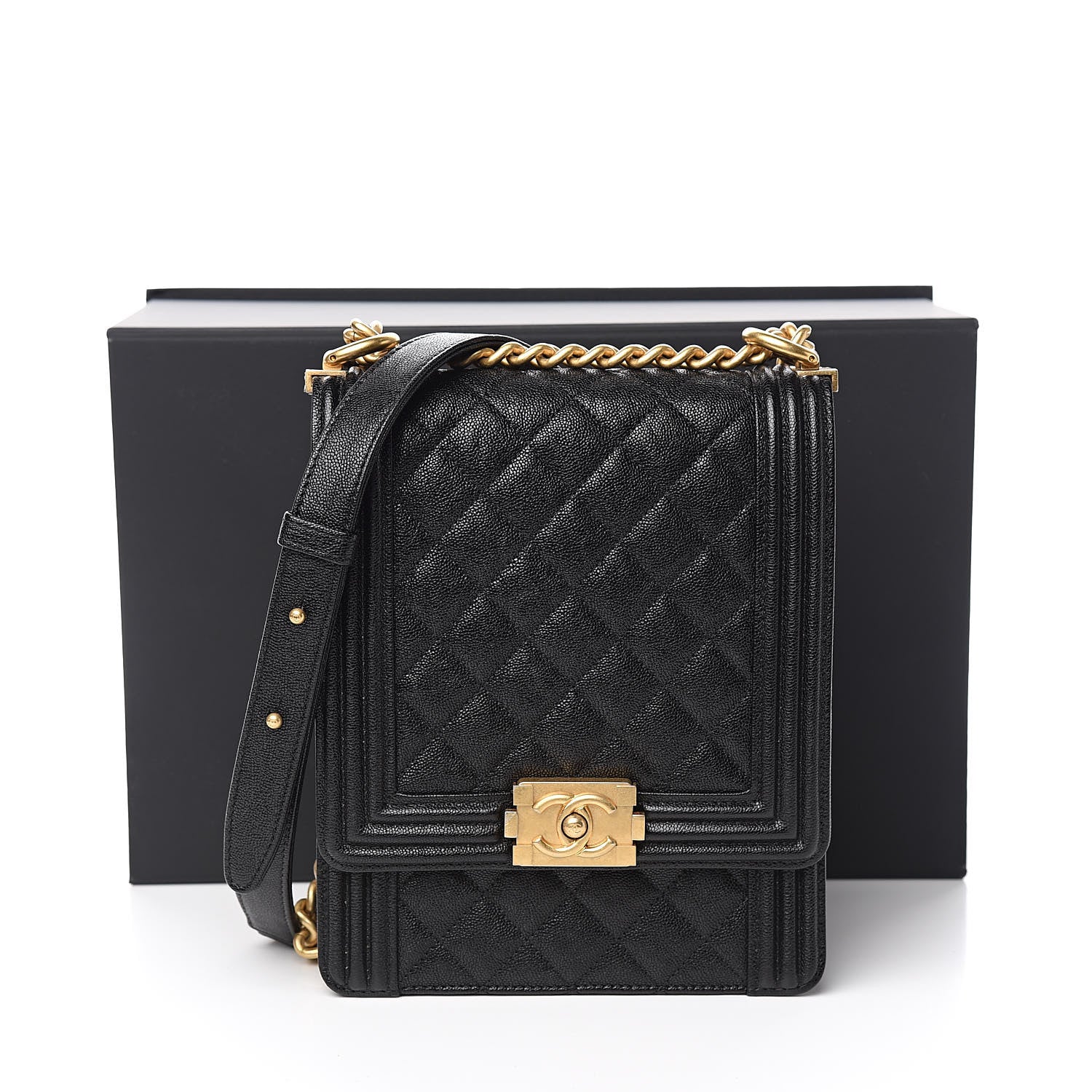 Chanel Caviar Quilted North South Boy Flap Black 11 of 11