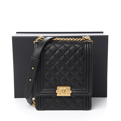 Chanel Caviar Quilted North South Boy Flap Black 11 of 11
