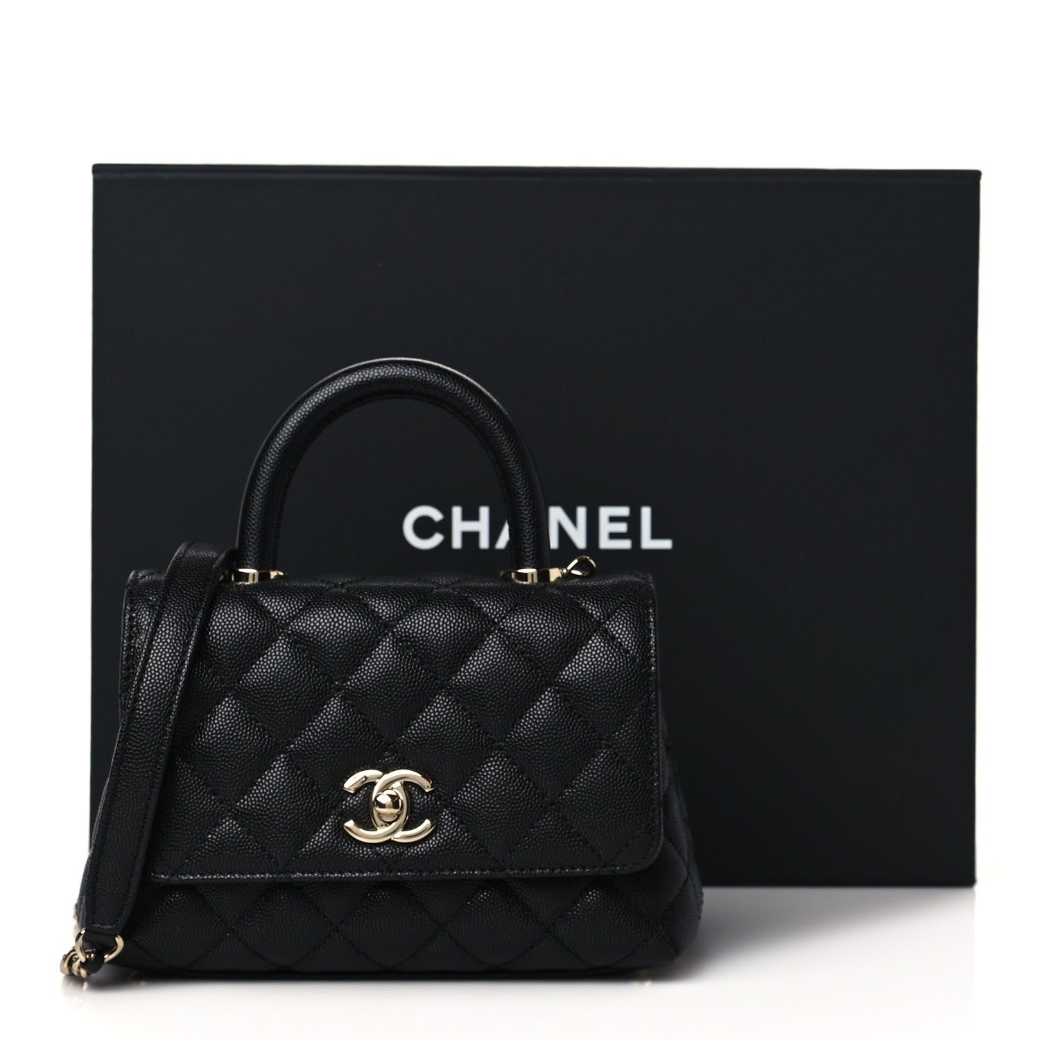 Chanel Caviar Quilted Extra Mini Coco Handle Flap Black 11 of 11