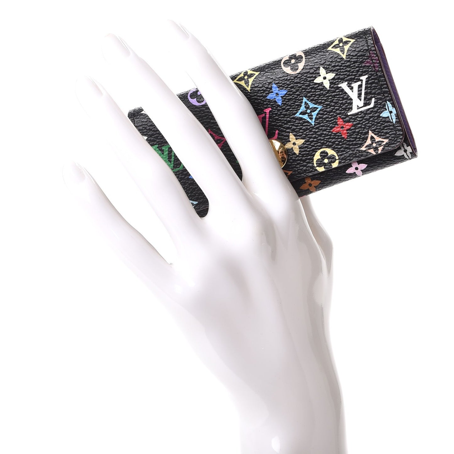 Monogram Multicolor Multicles 4 Key Holder Black Violet