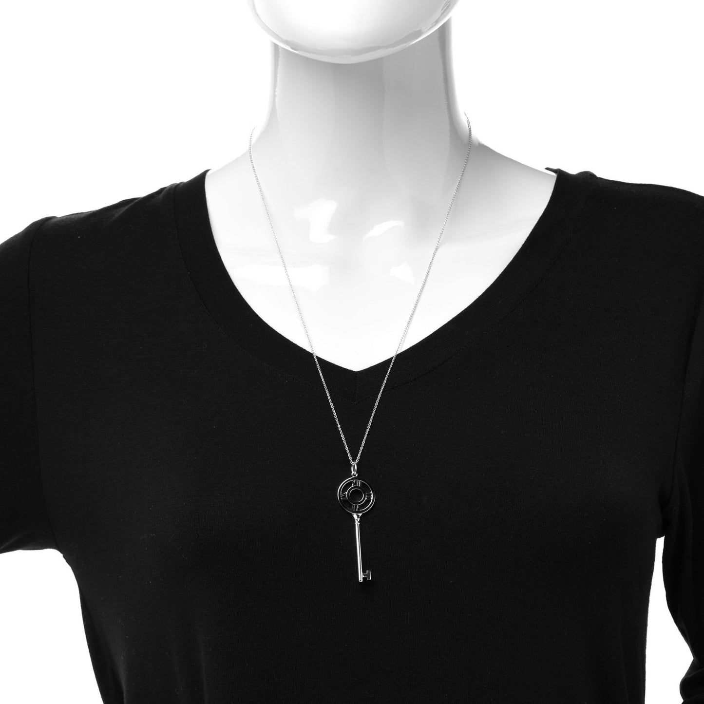 Sterling Silver Atlas Key Pendant Necklace