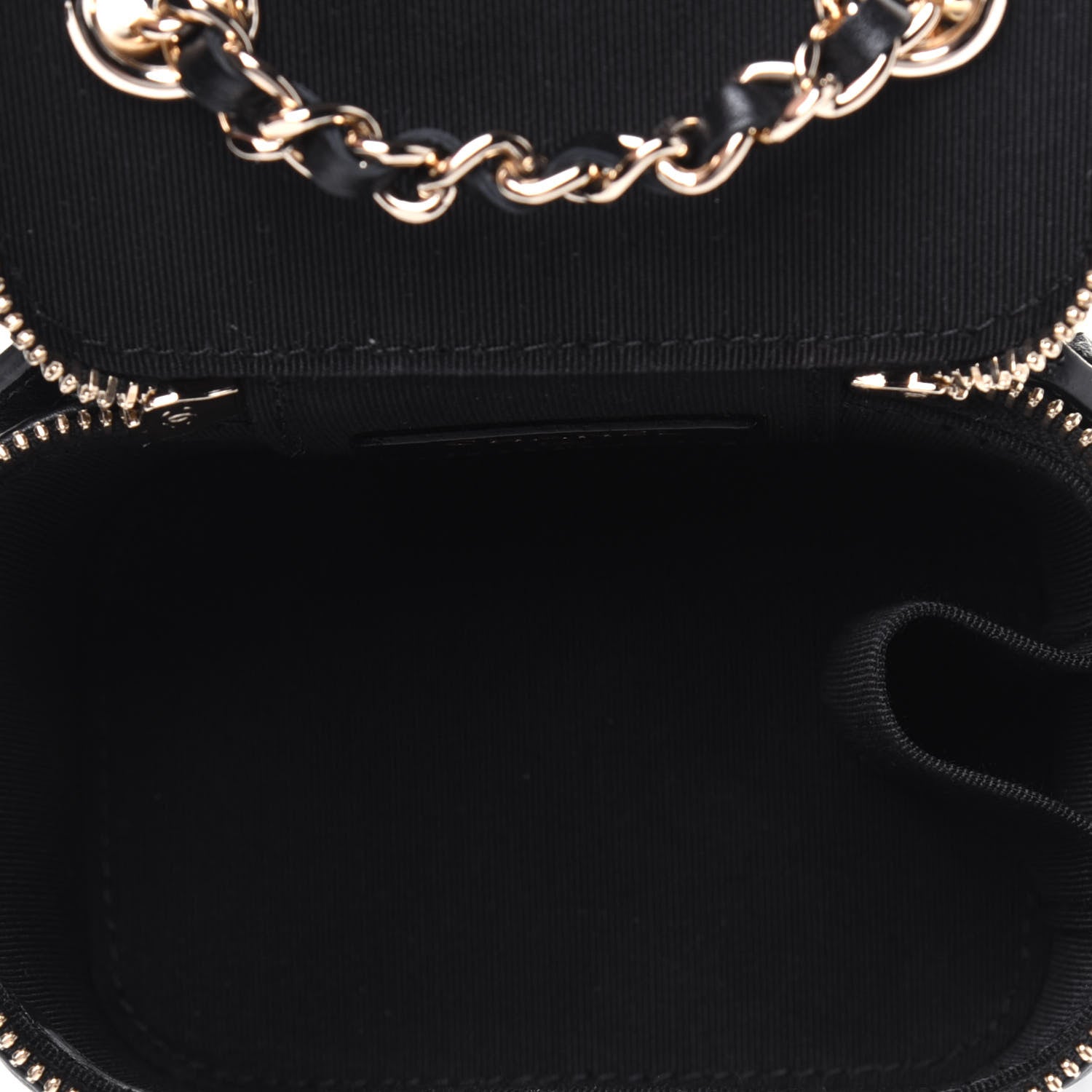 Chanel Lambskin Camellia Embossed Mini Vanity Case With Chain Black 5 of 10