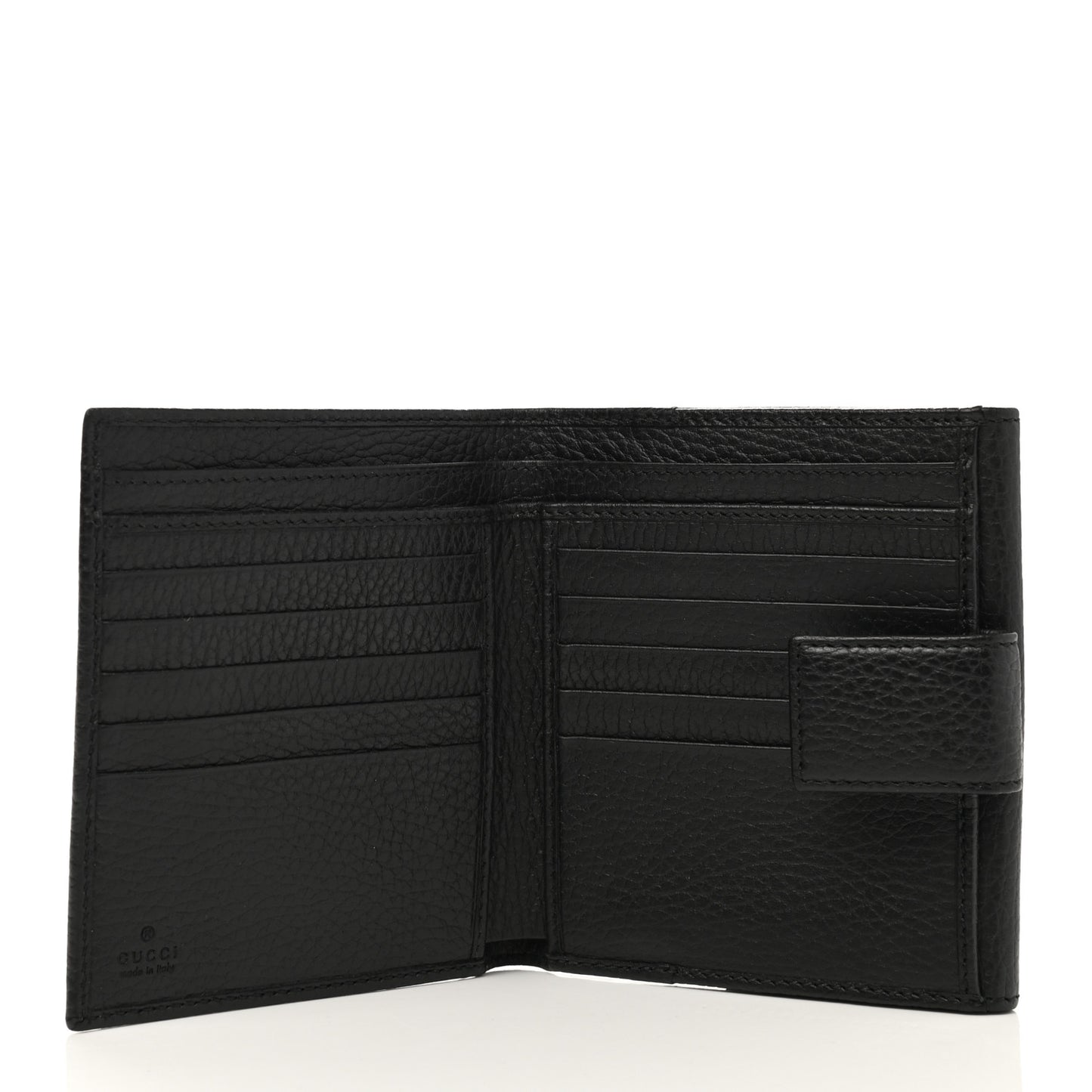 Dollar Calfskin Double G French Flap Wallet Black