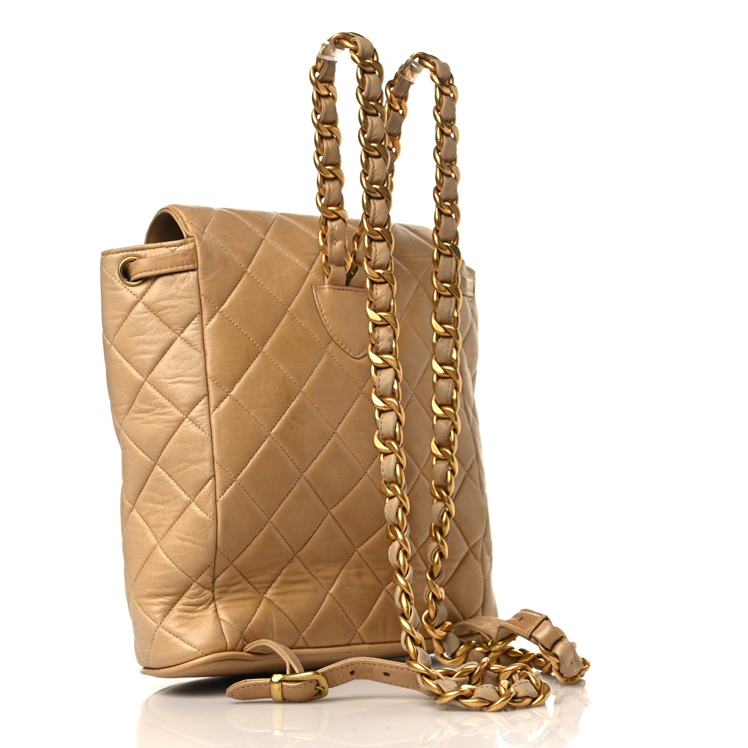 Chanel Lambskin Quilted Backpack Beige 3 of 12