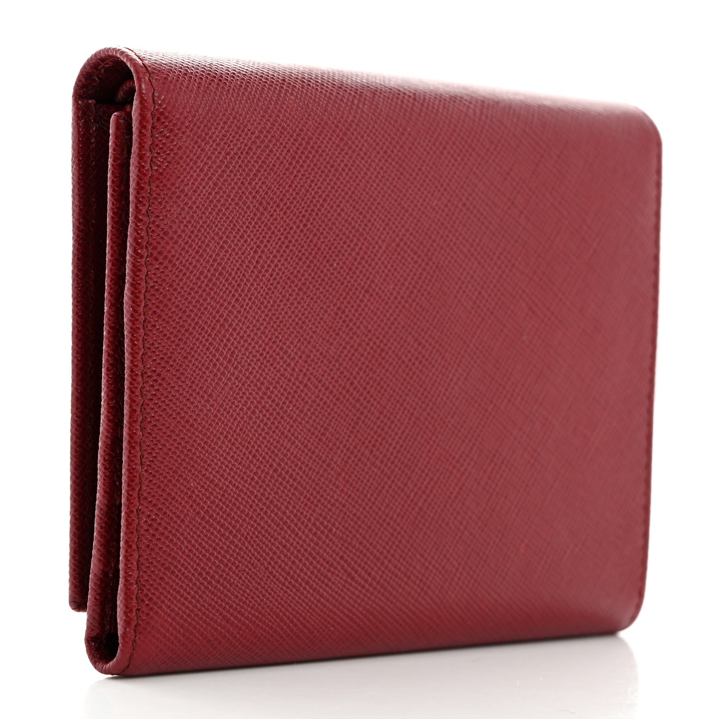 Saffiano Metal Tri-Fold Wallet Cerise