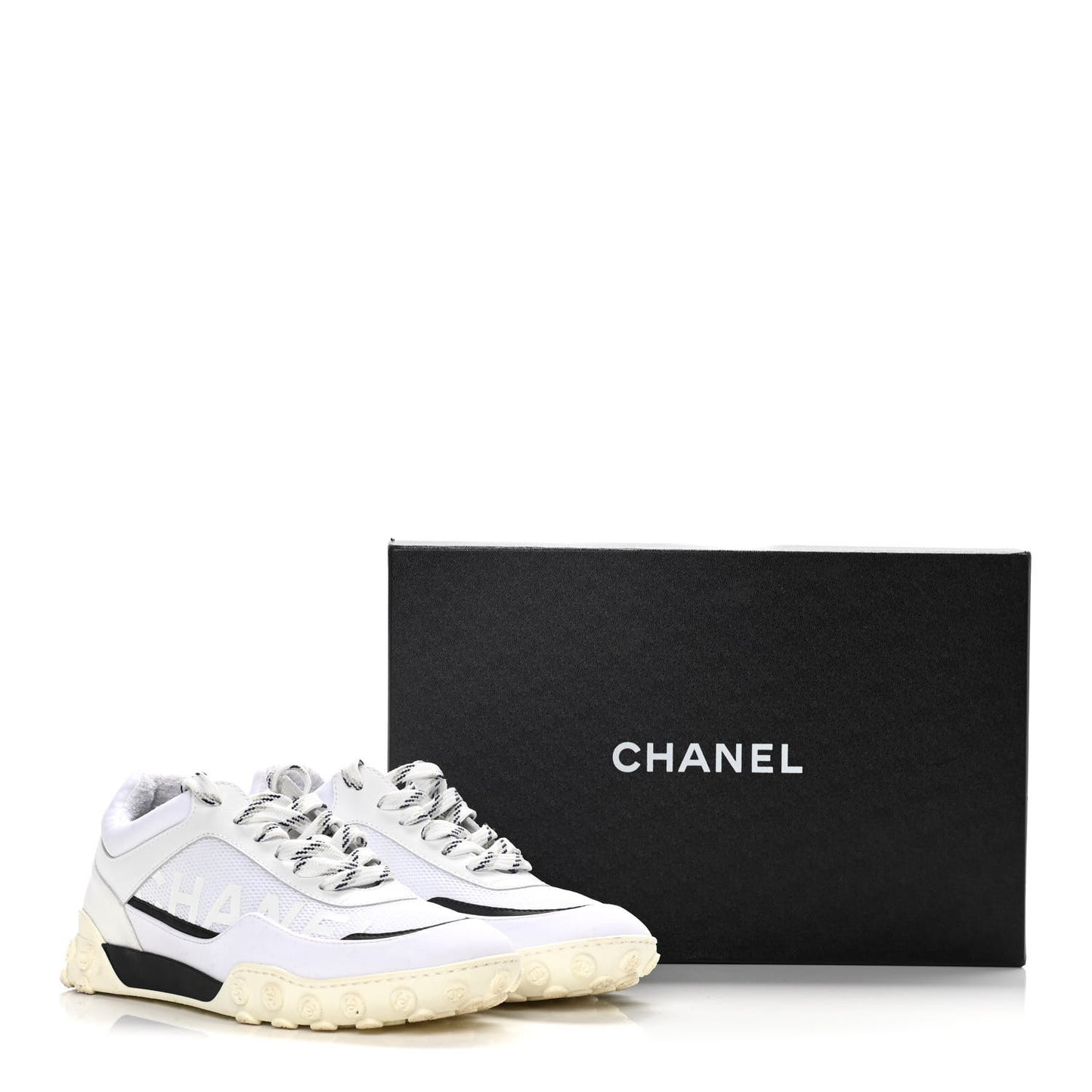 Calfskin Mesh Lycra Womens Logo Sneakers 39 White
