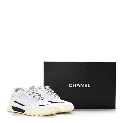 Chanel Calfskin Mesh Lycra Womens Logo Sneakers 39 White 16 of 16