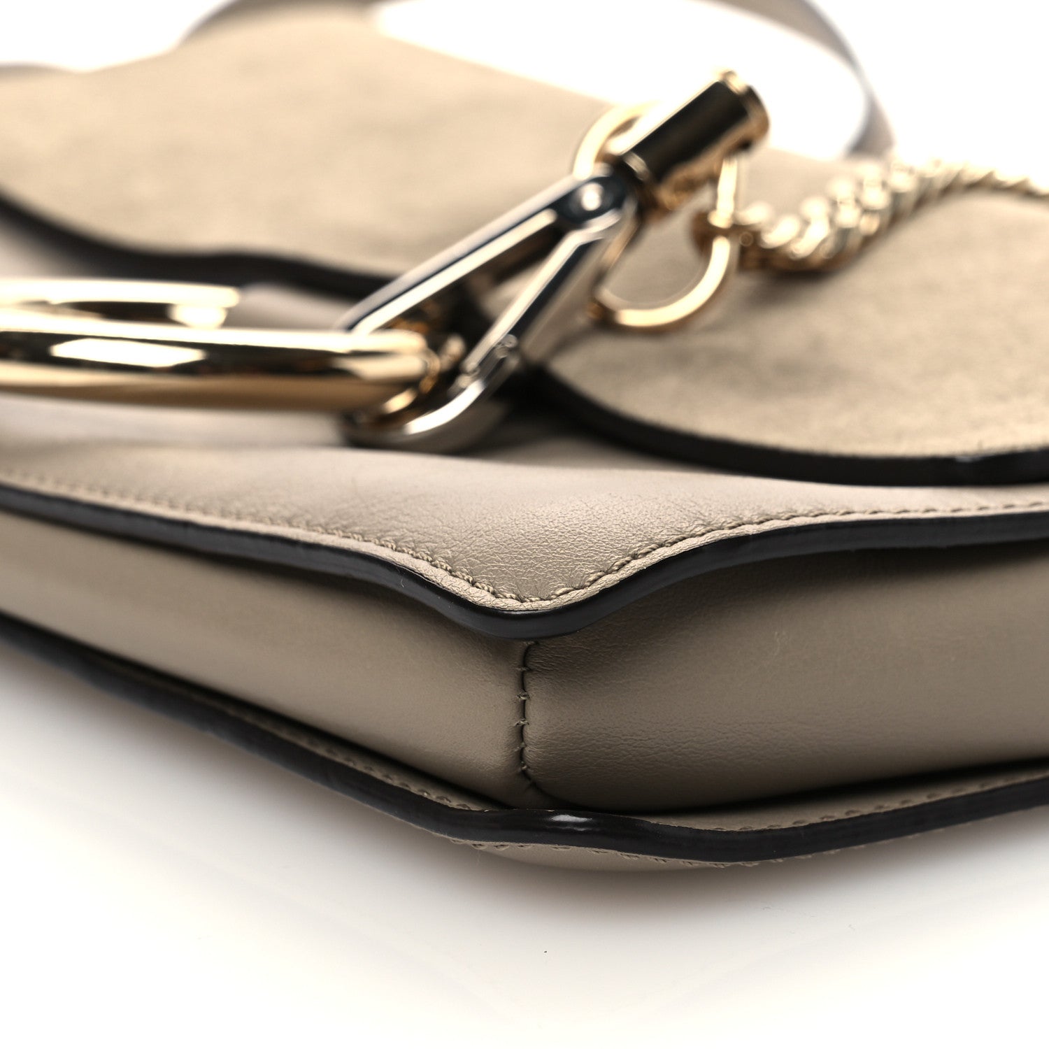 Chloe Suede Calfskin Small Faye Shoulder Bag Motty Grey 9 of 11