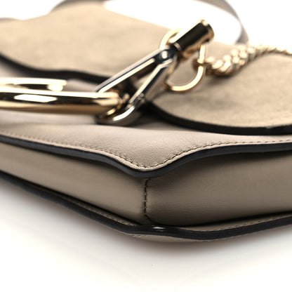 Chloe Suede Calfskin Small Faye Shoulder Bag Motty Grey 9 of 11