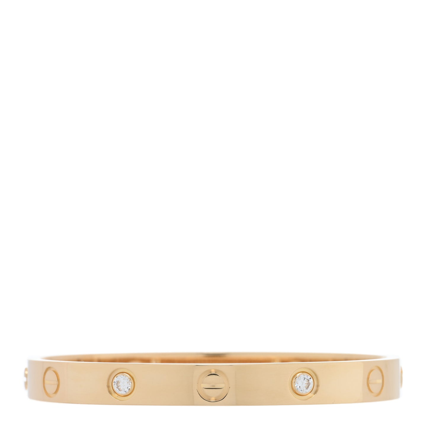 18K Yellow Gold 4 Diamond LOVE Bracelet 15
