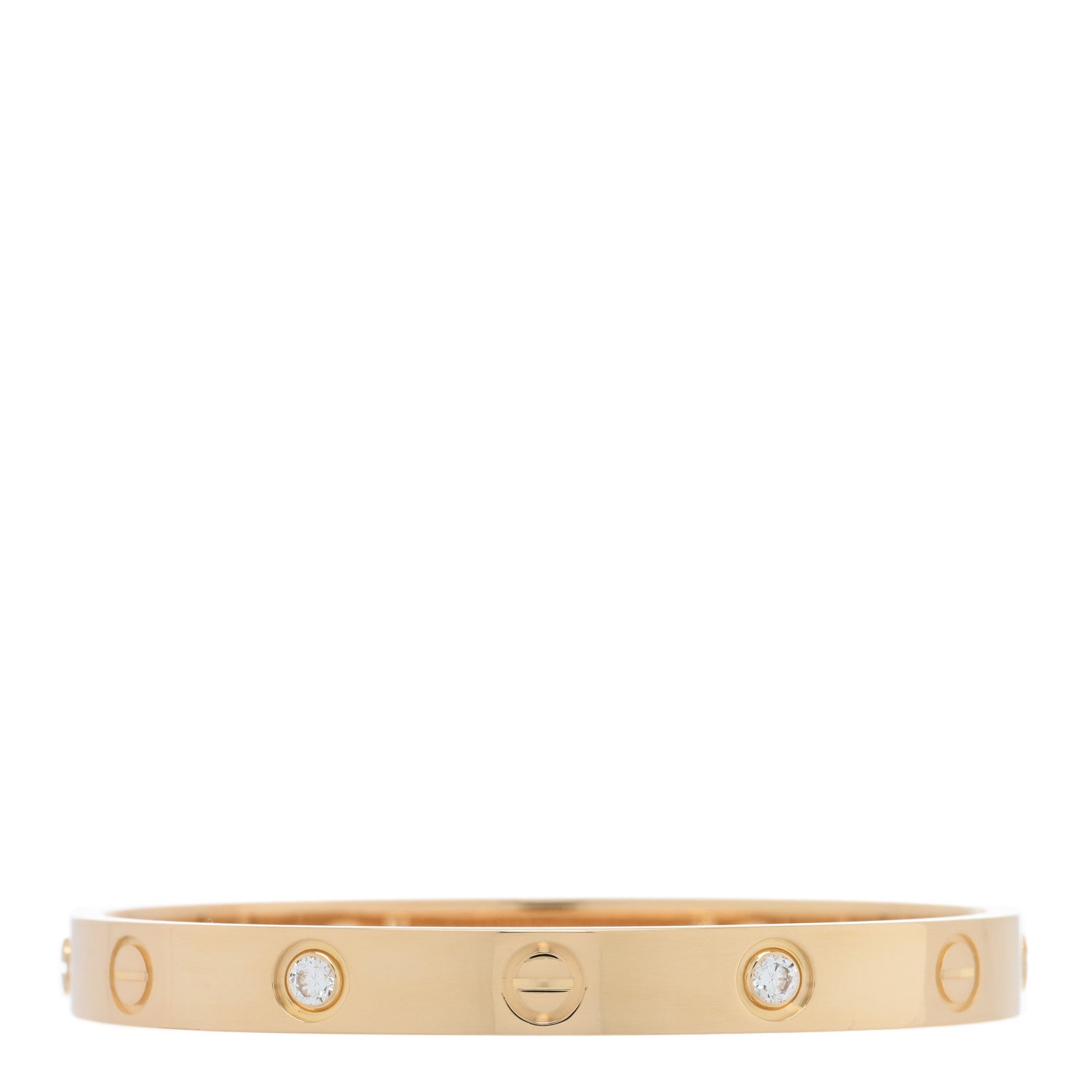 Cartier 18K Yellow Gold 4 Diamond LOVE Bracelet 15 2 of 8