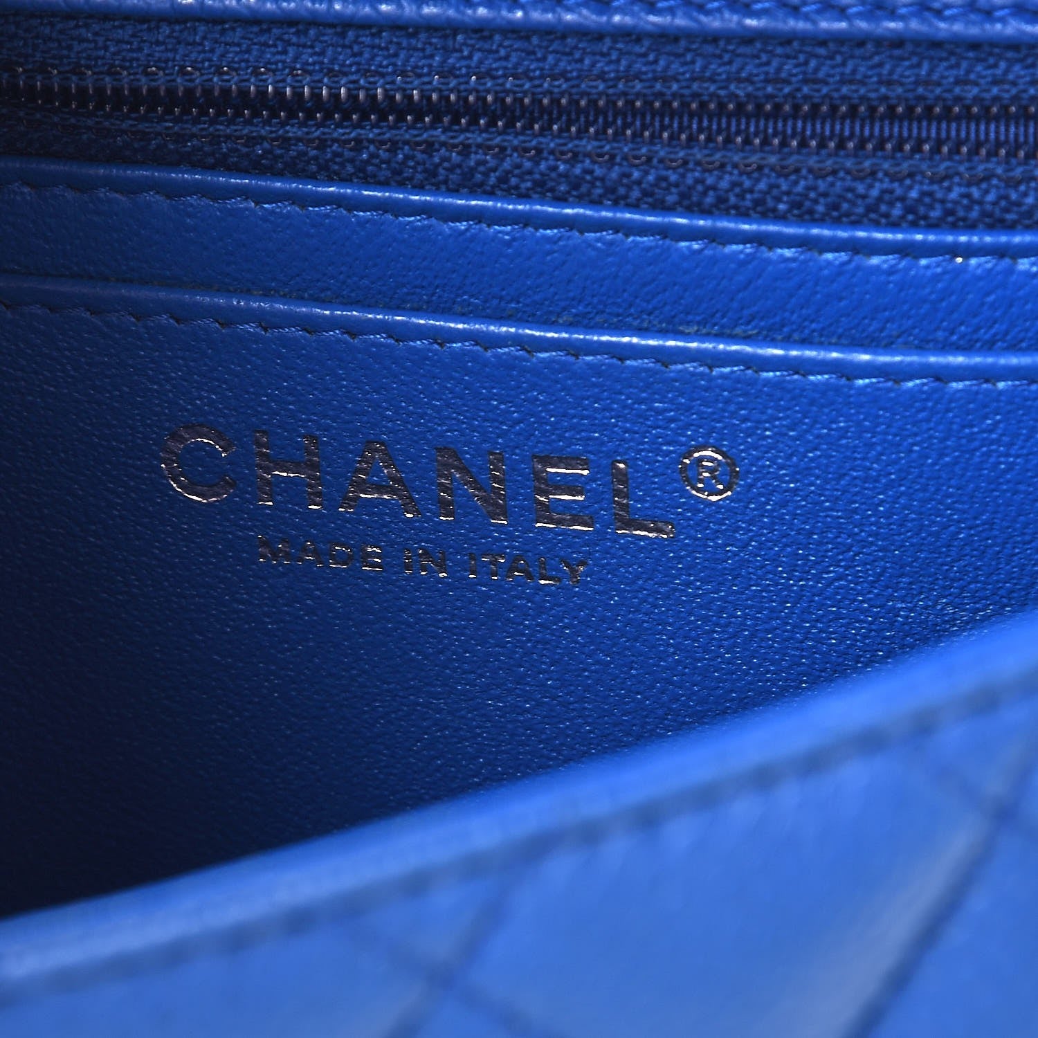 Chanel Caviar Quilted Mini Square Flap Blue 4 of 17