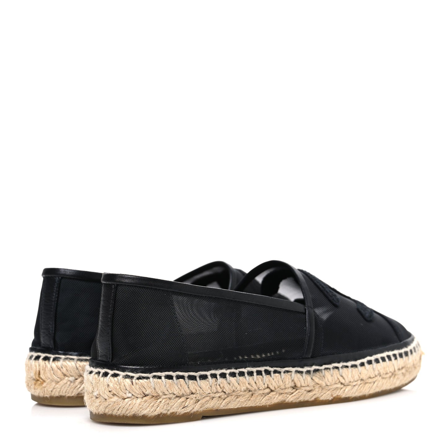 Mesh Grosgrain CC Espadrilles 38 Black