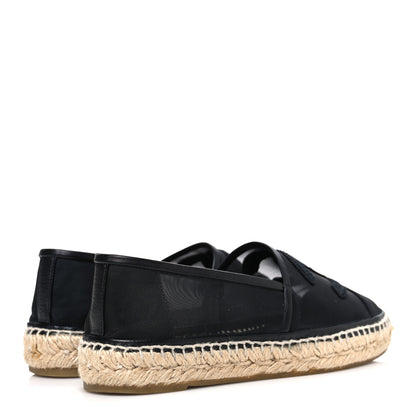 Chanel Mesh Grosgrain CC Espadrilles 38 Black 5 of 10