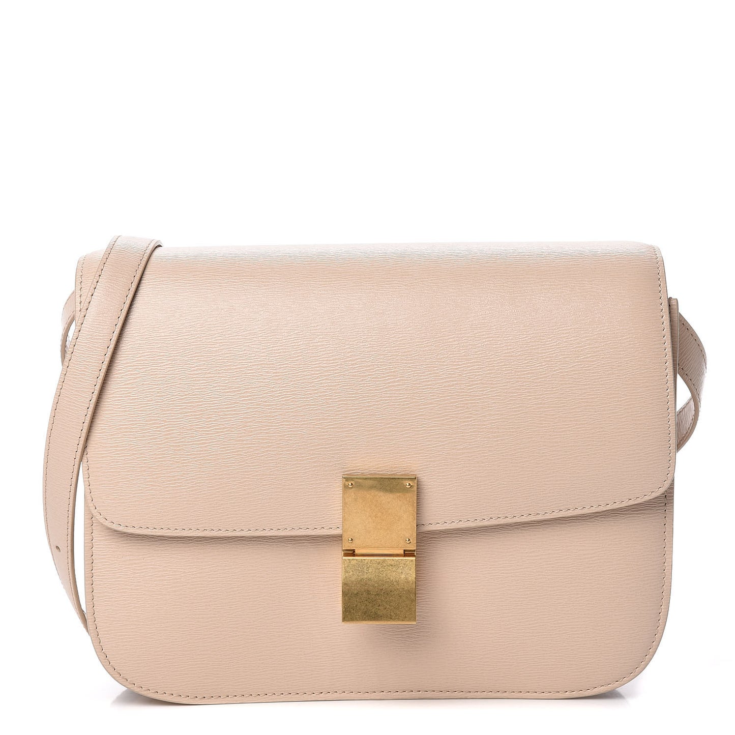 Liege Calfskin Medium Classic Box Flap Bag Powder