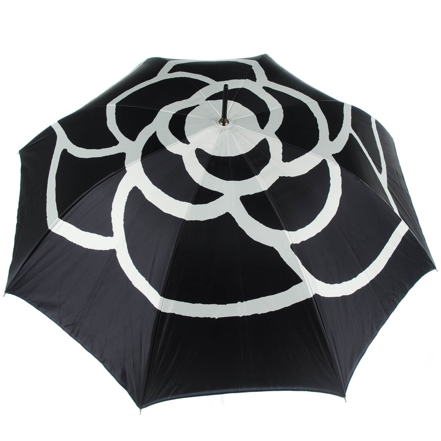 Chanel Nylon Camellia Umbrella Black White 3 of 10