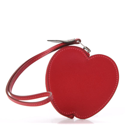 Hermes Tadelakt Tutti Frutti Pomme Coin Purse Wristlet Rouge Vif 3 of 9