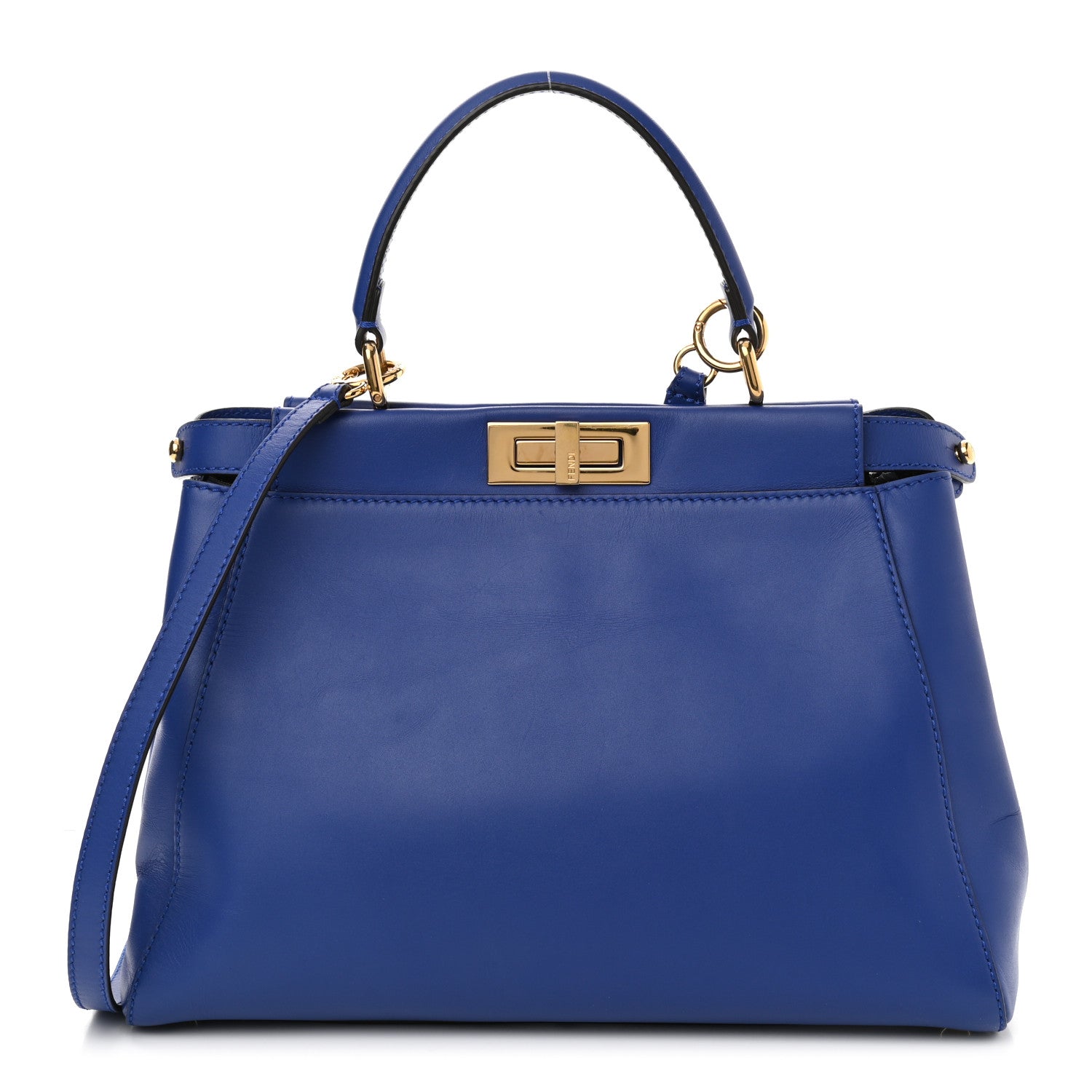 Fendi Vitello Morgan Fabric Jacquard Pequin Medium Peekaboo Iconic Satchel Blue Neon Tobacco 1 of 13