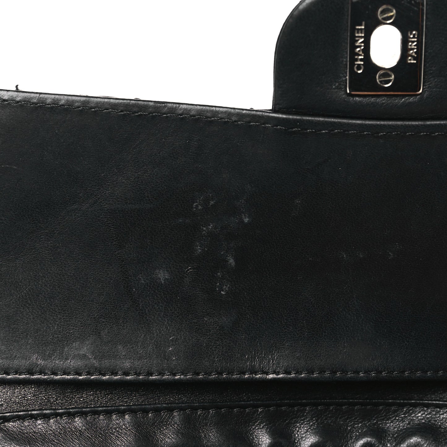 Lambskin Quilted Clutch with Chain Flap Black