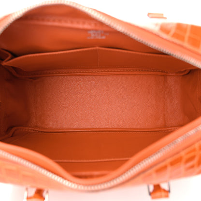 Hermes Shiny Niloticus Crocodile Plume 28 Orange 5 of 11