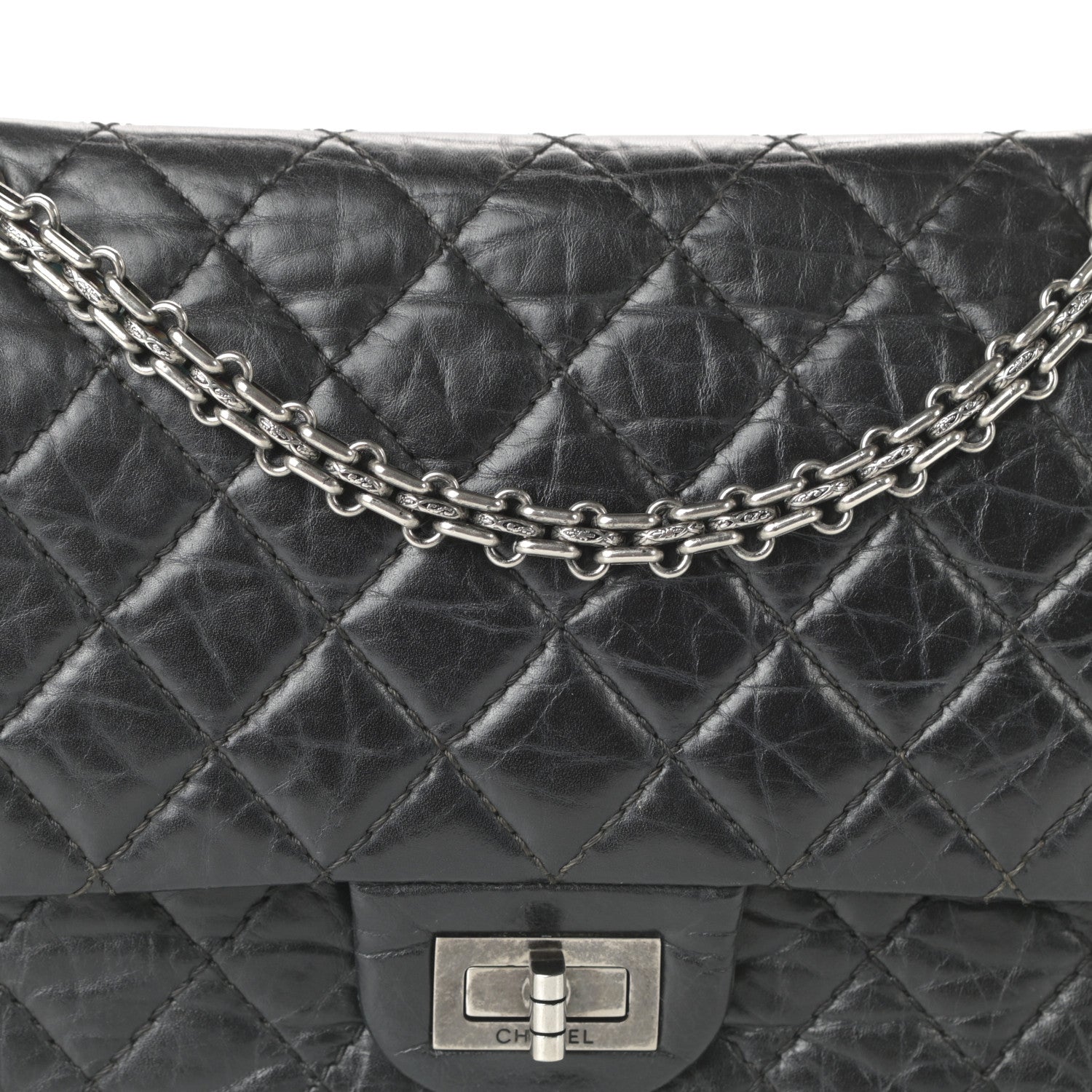 Chanel Aged Calfskin Quilted 2.55 Reissue 225 Flap Black 8 of 10