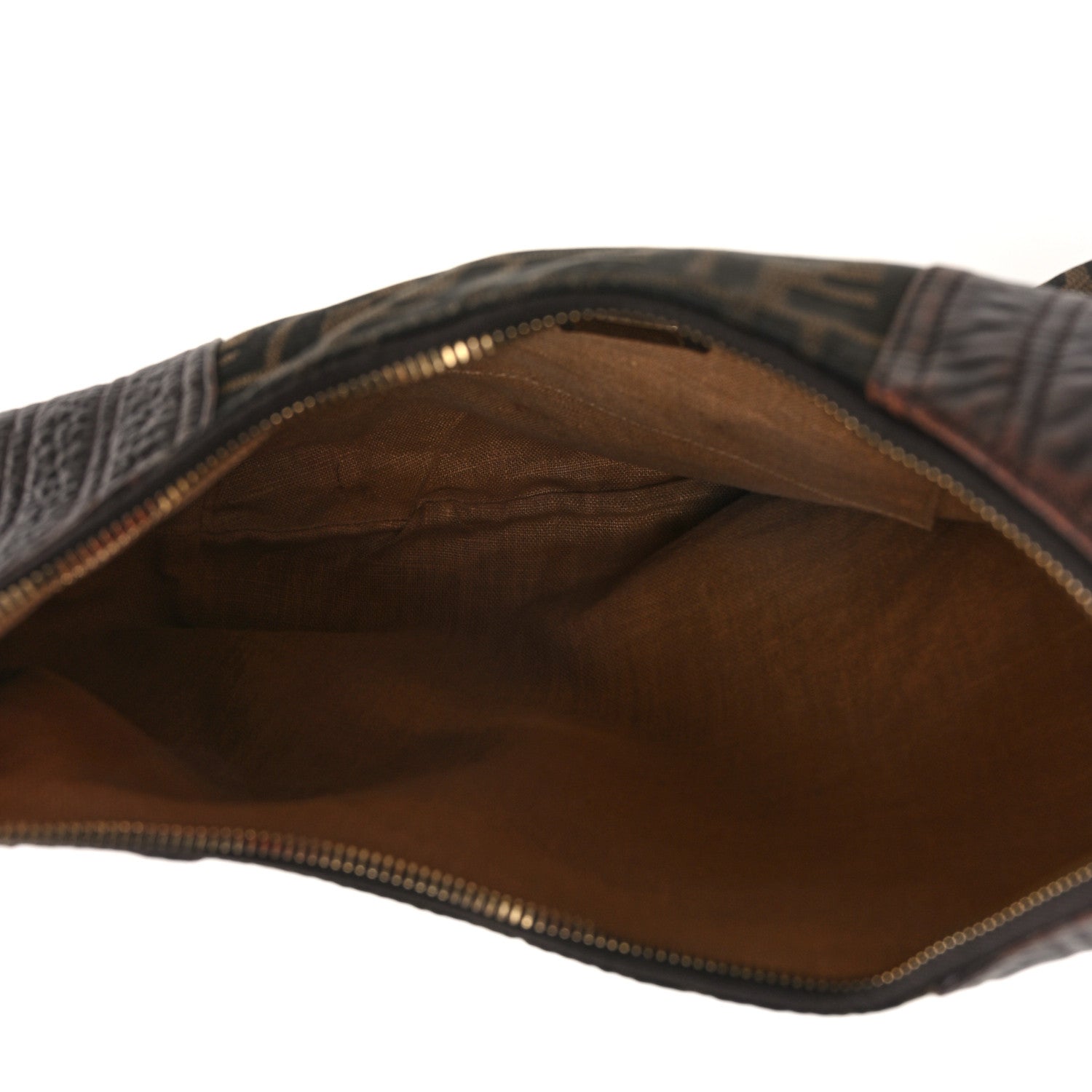 Fendi Zucca Nappa Nuvolata Vitello Tortuga Large Spy Hobo Tobacco Moro 5 of 13