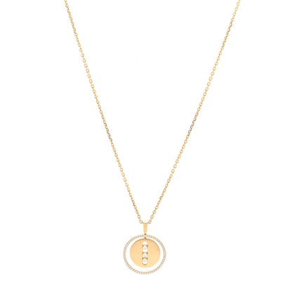 Messika 18K Yellow Gold Diamond Medium Lucky Move Pendant Necklace 1 of 5