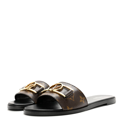 Louis Vuitton Patent Monogram Lock It Flat Mules 36.5 3 of 14