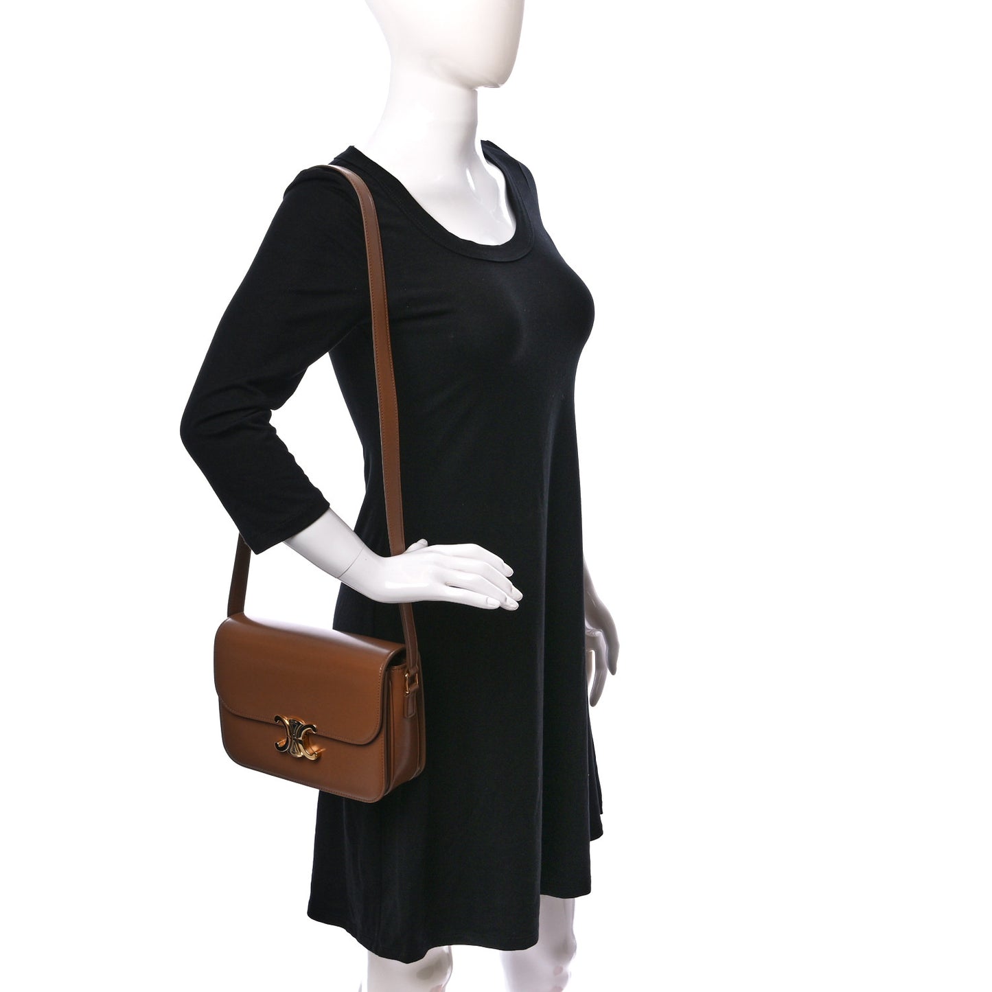 Shiny Calfskin Medium Triomphe Bronze