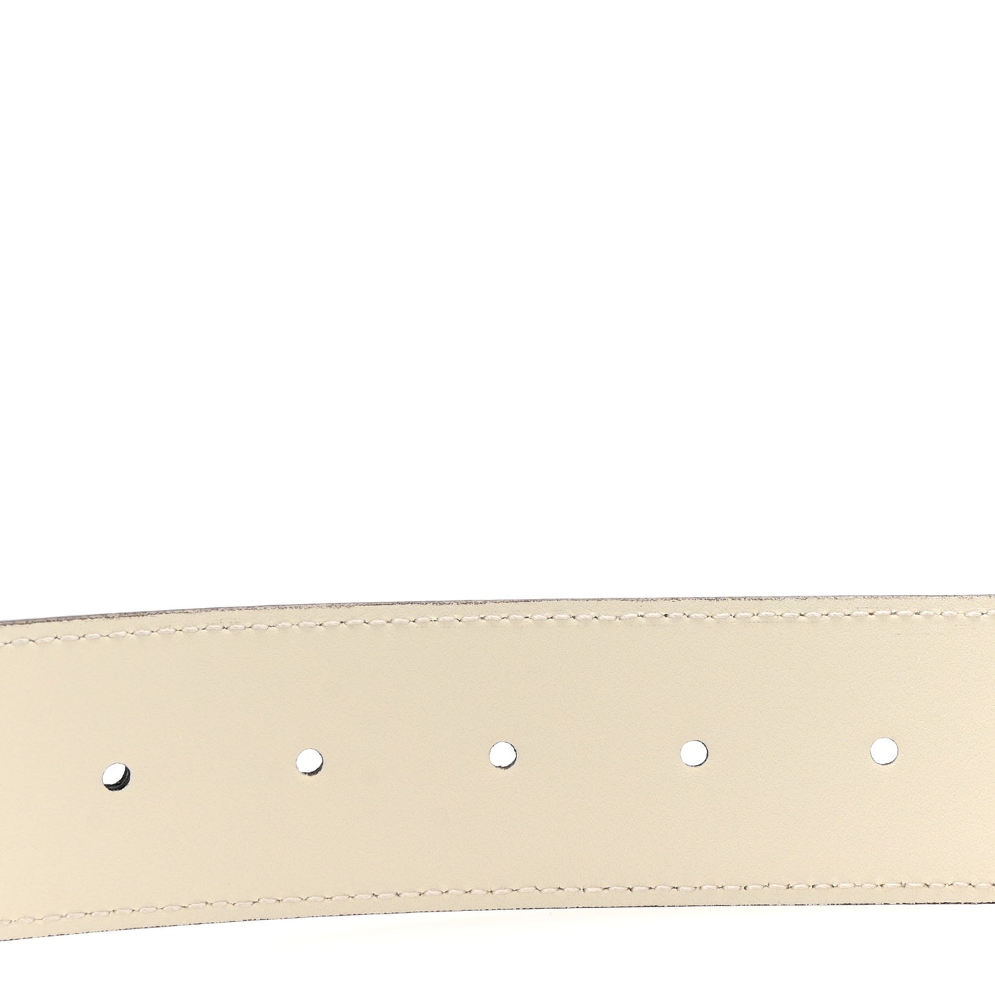 Azalea Calfskin Enamel Monochrome Double G 40mm Belt 75 30 Mystic White