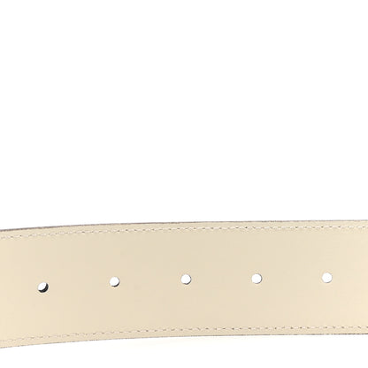 Gucci Azalea Calfskin Enamel Monochrome Double G 40mm Belt 75 30 Mystic White 4 of 6