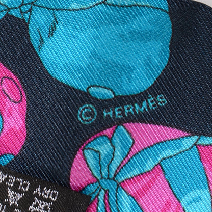 Hermes Silk Jockey Twilly Caban Rose Vif Canard 4 of 6