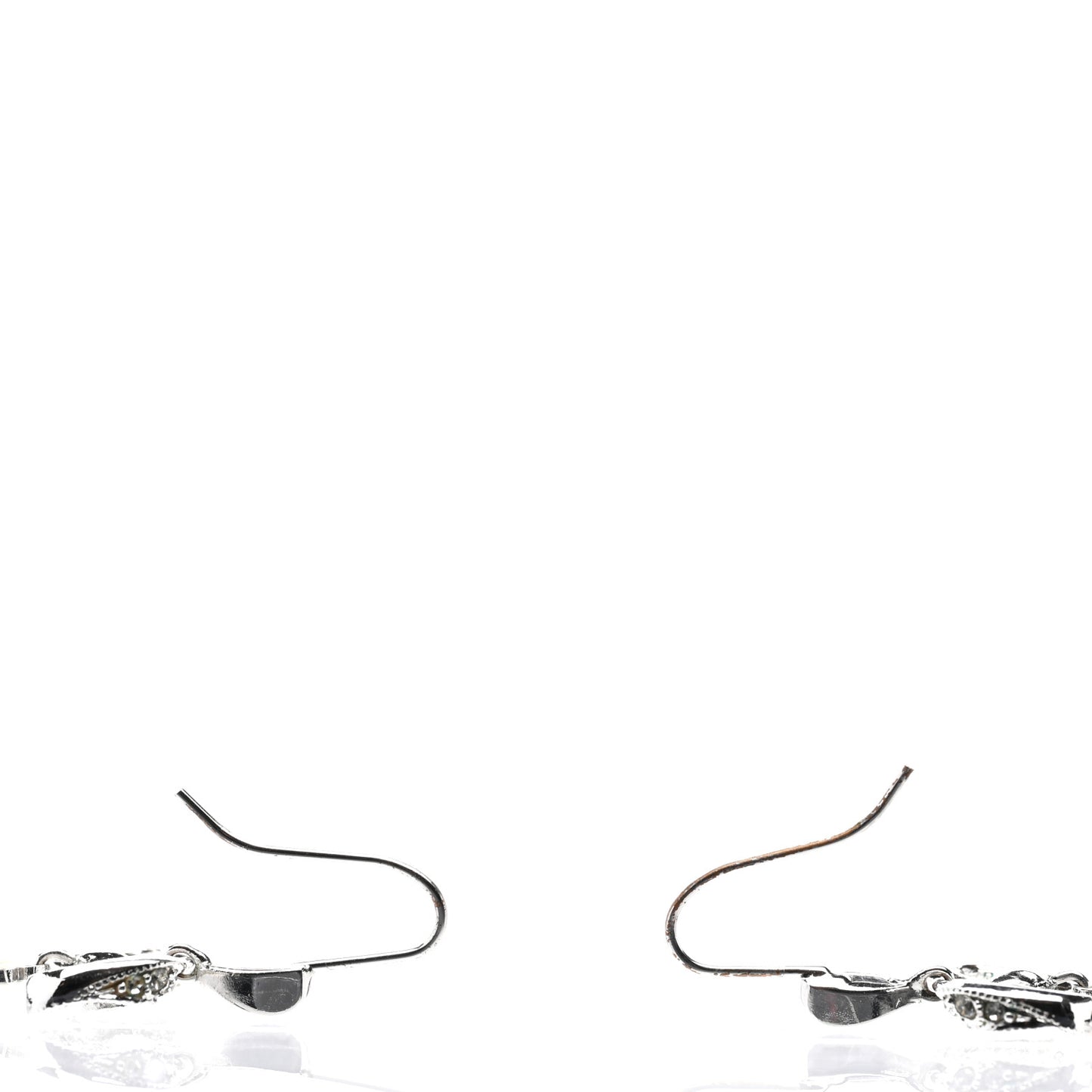 Crystal Bow Hoop Earrings Silver