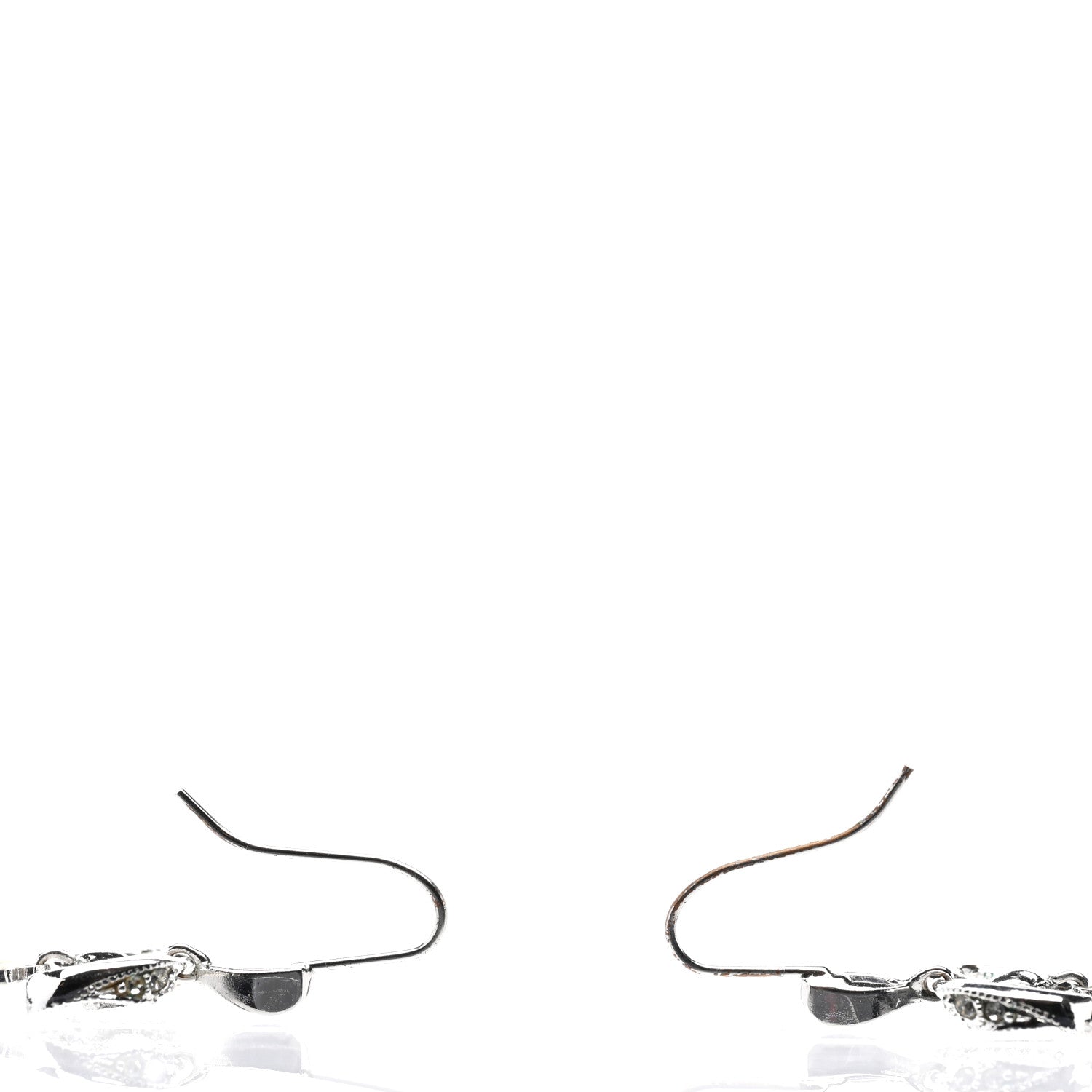 Christian Dior Crystal Bow Hoop Earrings Silver 3 of 4