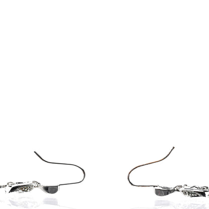Christian Dior Crystal Bow Hoop Earrings Silver 3 of 4