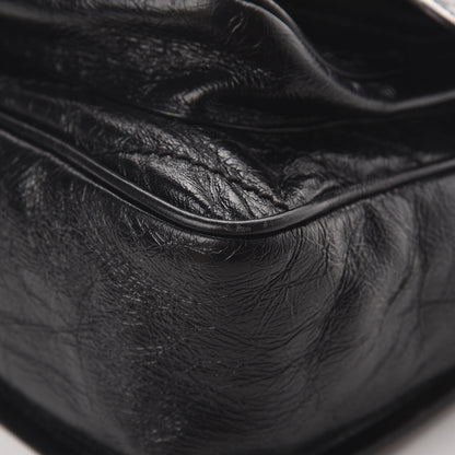 Saint Laurent Crinkled Calfskin Matelasse Monogram Medium Niki Chain Satchel Black 10 of 18