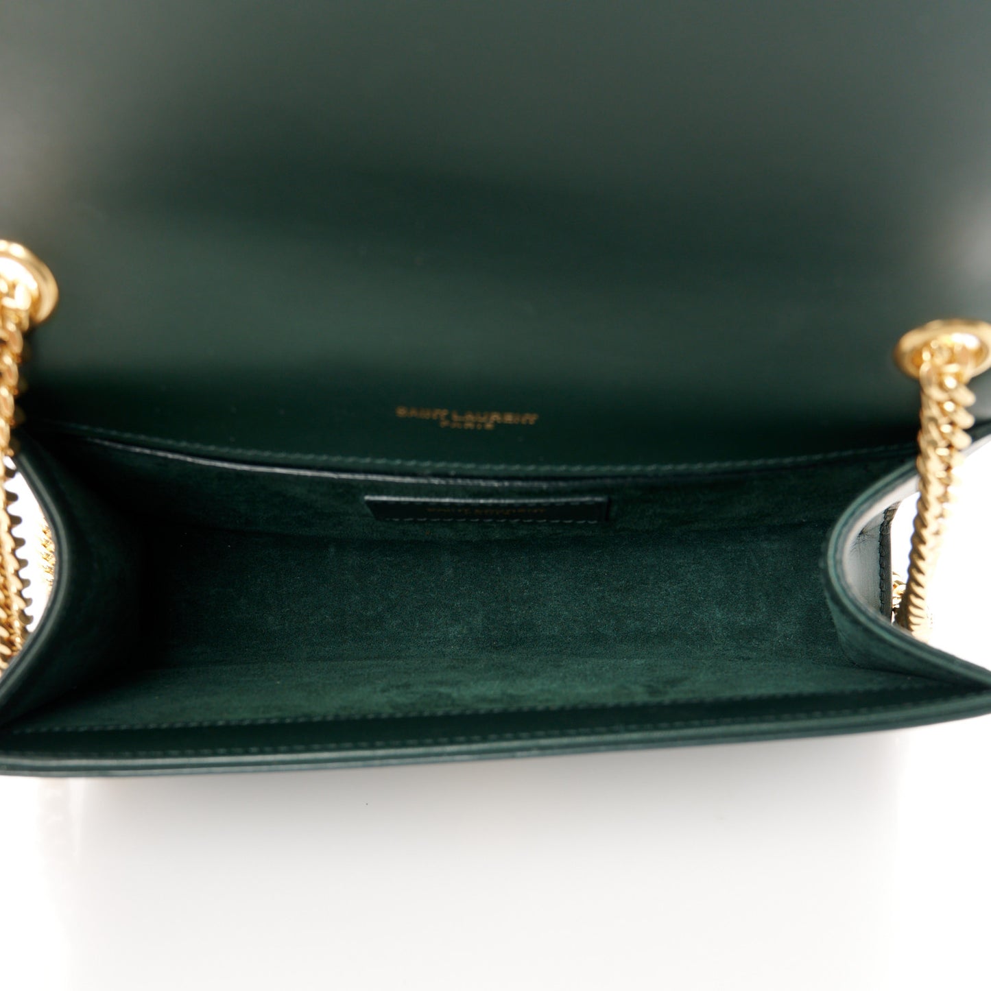 Smooth Calfskin Small Classic Monogram Kate Tassel Satchel Dark Leaf