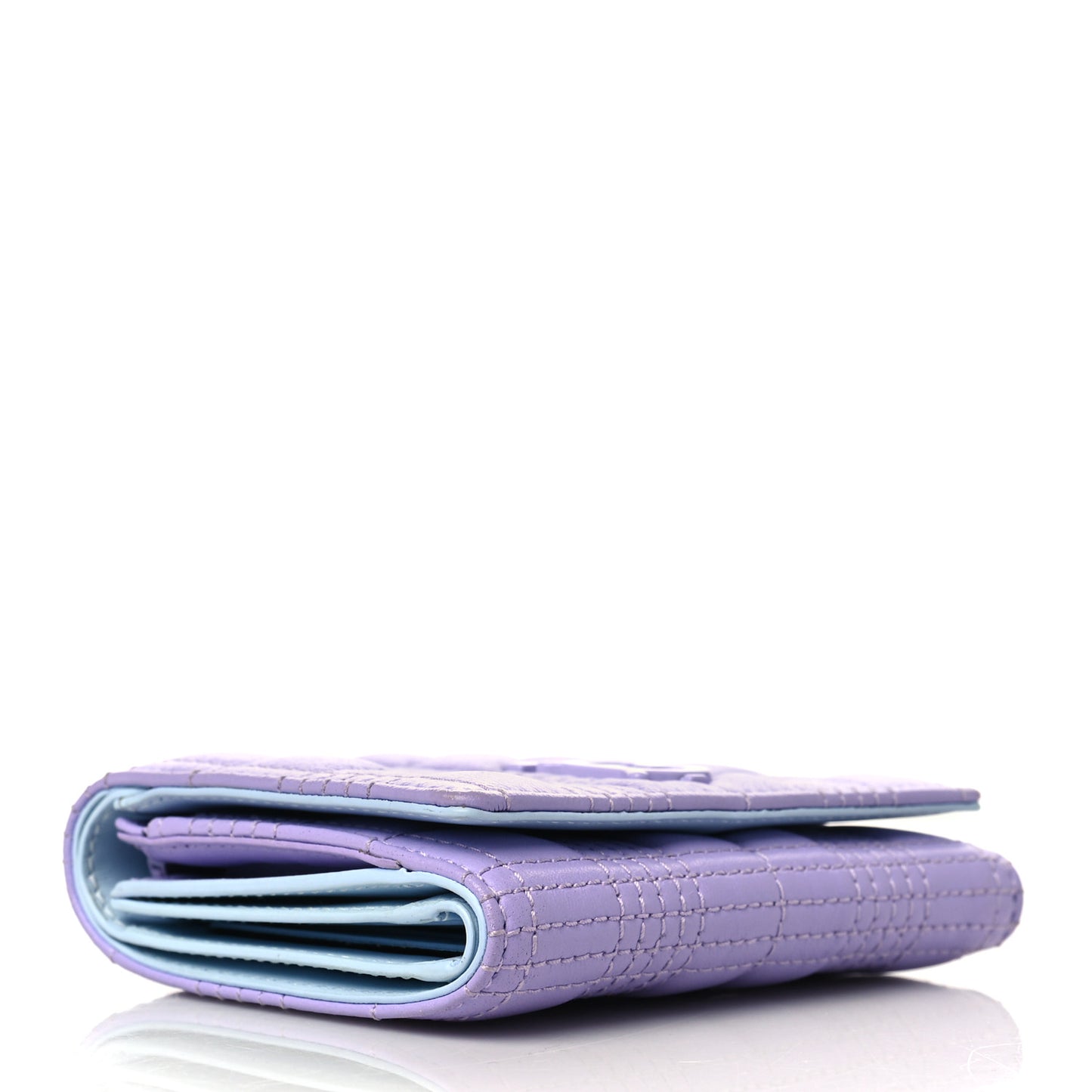 Lambskin Quilted Small Lola Folding Wallet Soft Violet