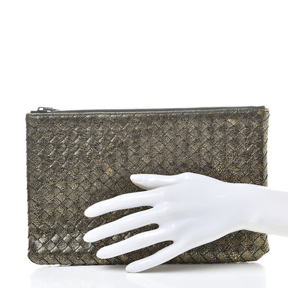 Bottega Veneta Metallic Calf Intrecciato Biletto Oro Scuro 2 of 7
