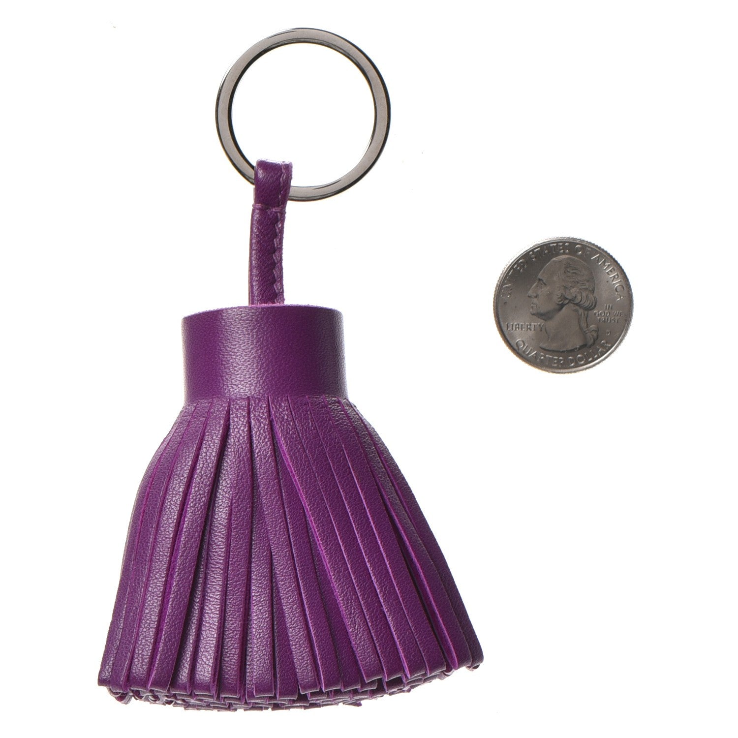 Hermes Lambskin Carmen Tassel Key Holder Anemone 2 of 4