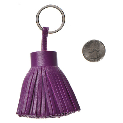 Hermes Lambskin Carmen Tassel Key Holder Anemone 2 of 4
