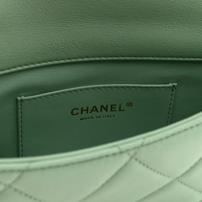 Chanel Lambskin Quilted Pearl Small Flap Light Green 6 of 11