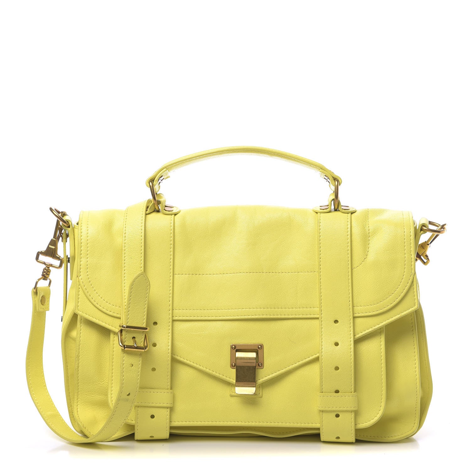 Proenza Schouler Lambskin Medium PS1 Satchel Citron 1 of 10