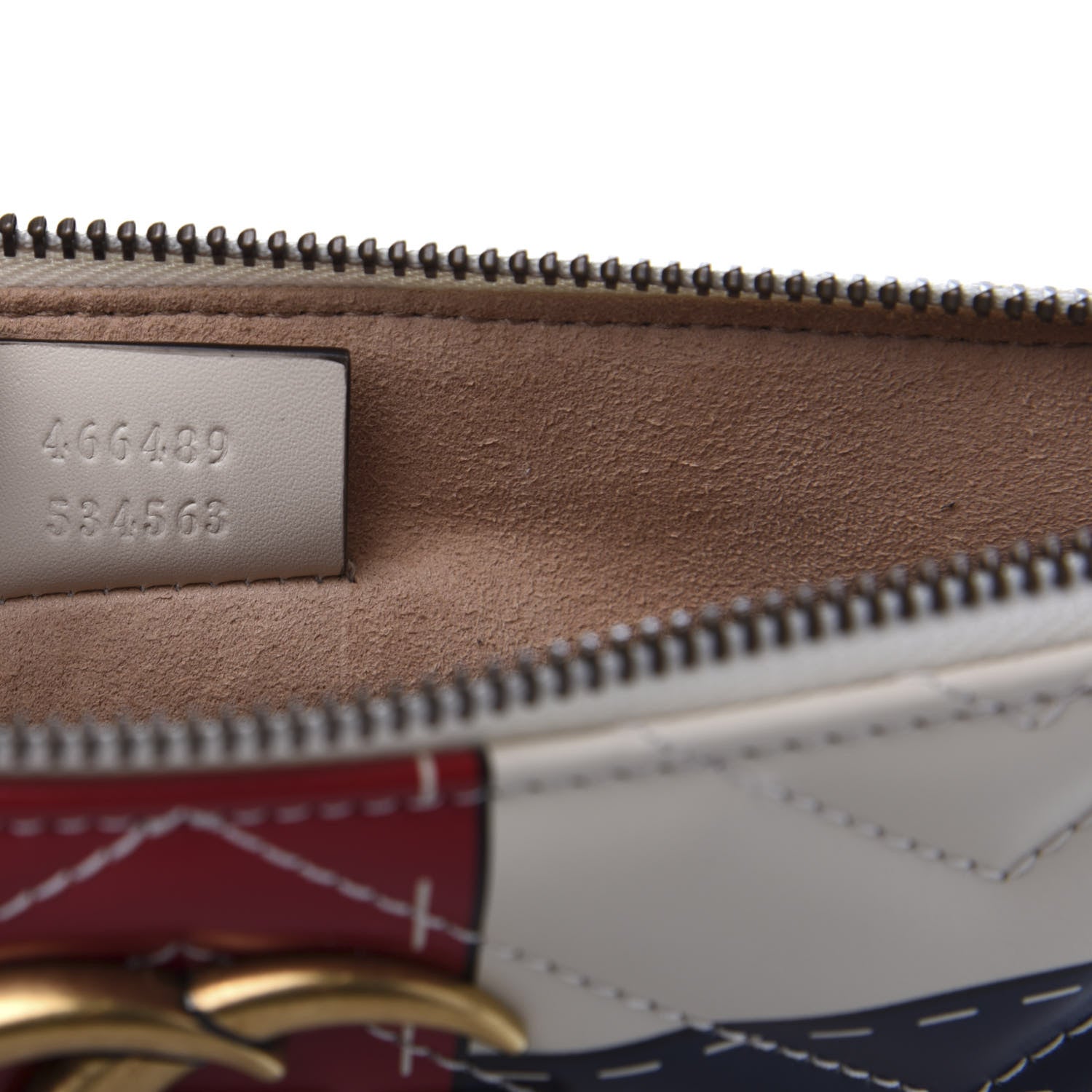 Gucci Calfskin Matelasse Trompe L'Oeil Print GG Marmont Zip Pouch White 9 of 11