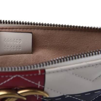 Gucci Calfskin Matelasse Trompe L'Oeil Print GG Marmont Zip Pouch White 9 of 11