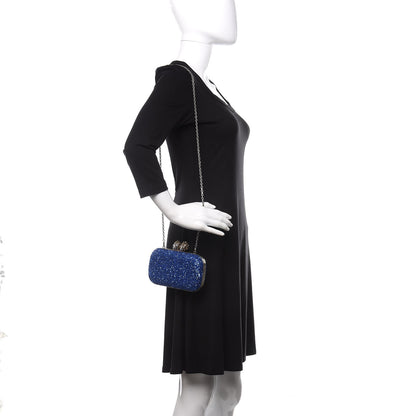 Alexander McQueen PVC Glitter Queen and King Skull Box Chain Clutch North Blue 2 of 10