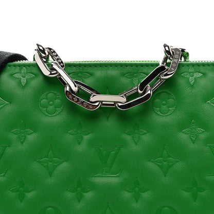 Louis Vuitton Lambskin Embossed Monogram Coussin PM LV Motion Green 7 of 10