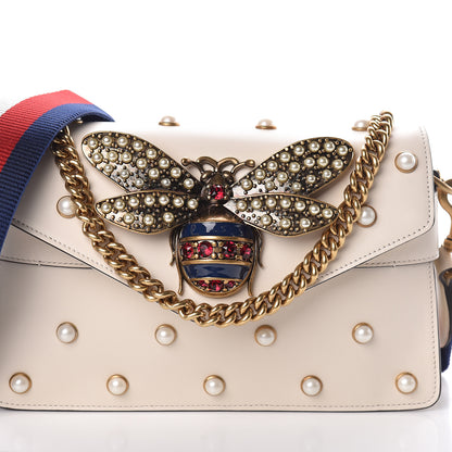 Gucci Nappa Pearl Studded Mini Queen Margaret Broadway Shoulder Bag Mystic White 9 of 12