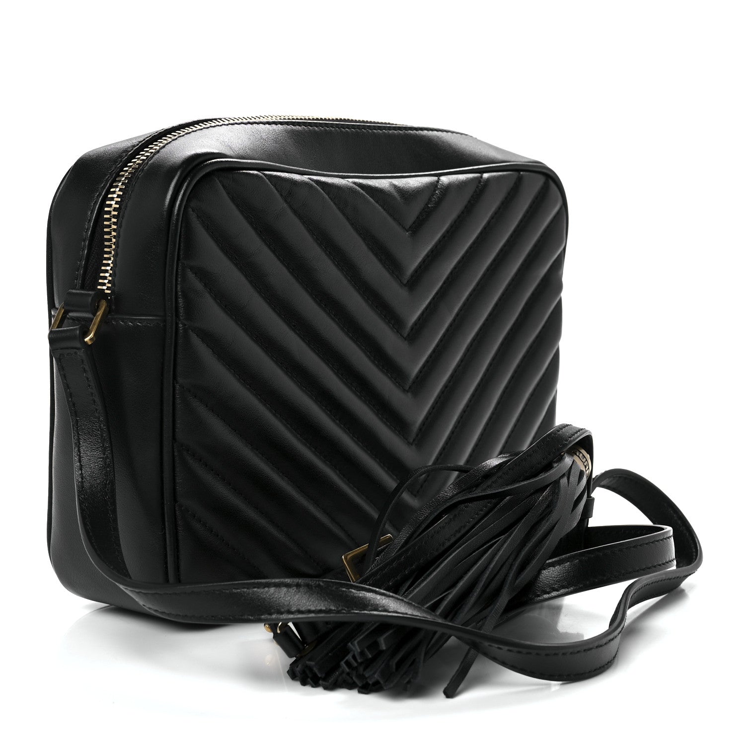 Saint Laurent Calfskin Matelasse Monogram Lou Camera Bag Black 4 of 13