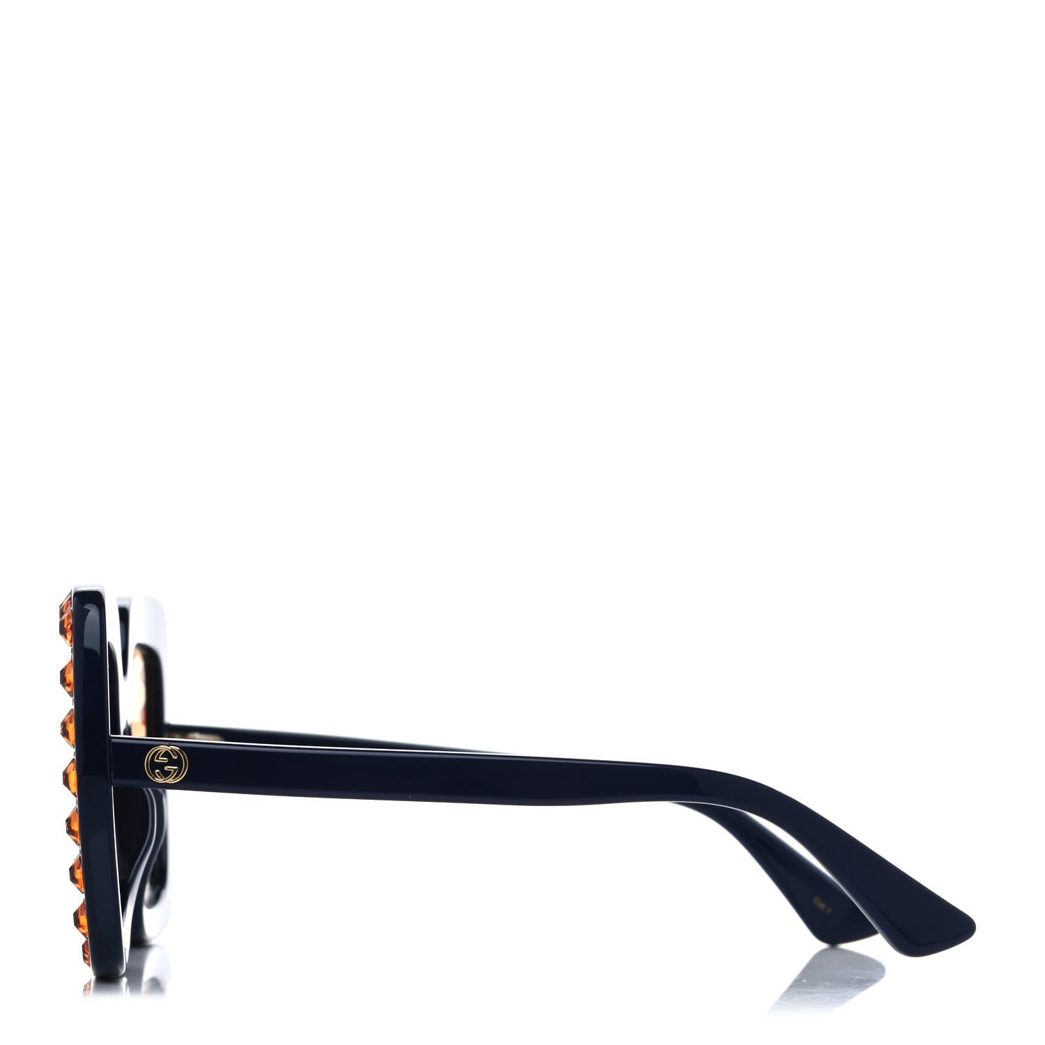 Gucci Acetate Crystal Oversize Sunglasses GG0148S Blue 3 of 8